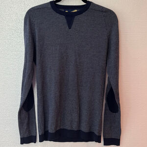 Onward Reserve Reserve Label Navy White Cotton Cashmere Crewneck Sweater size M